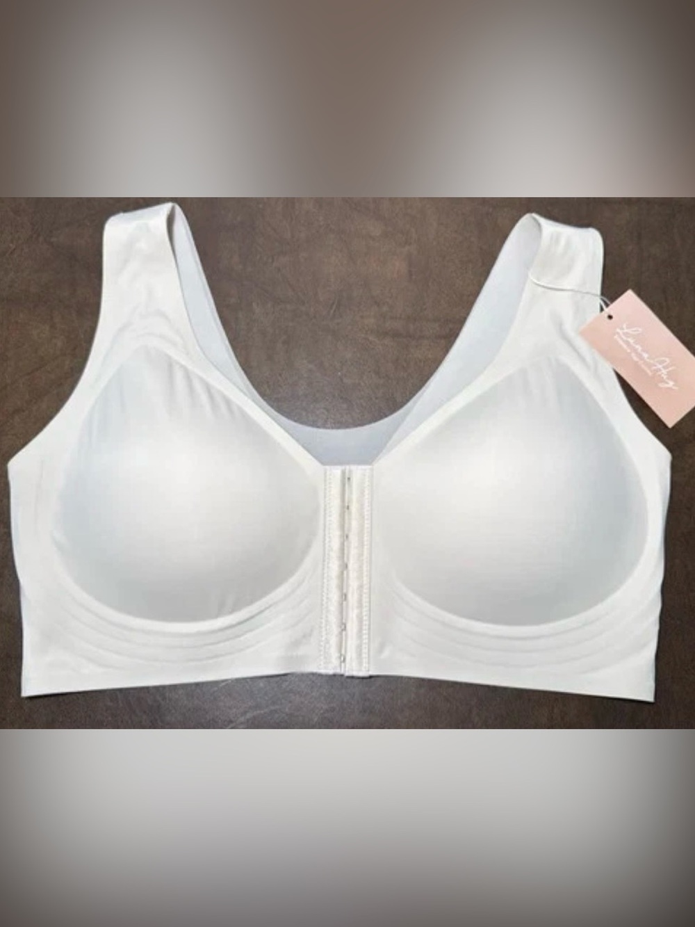 BRAND NEW Luna Hug White Bra Embrace Your Curves FrontClosure Wireless. Size XL